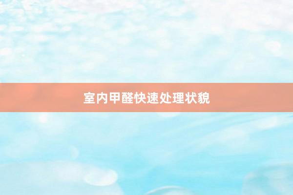 室内甲醛快速处理状貌